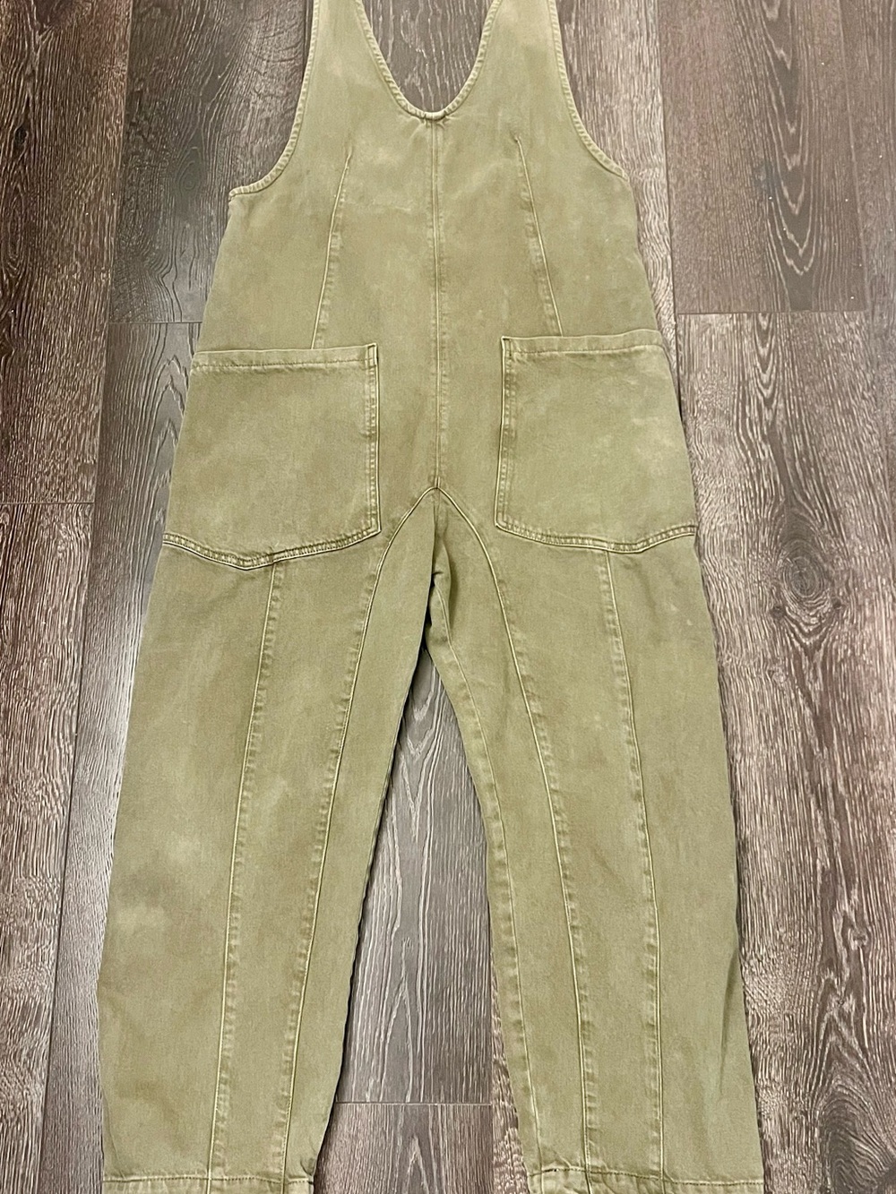 We The Free Olive Green Canvas Overalls